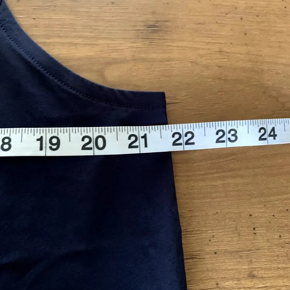 T by Talbots Top Navy Performance Tank Athletic Sport Sleeveless Stretch L NWT - Picture 6 of 8